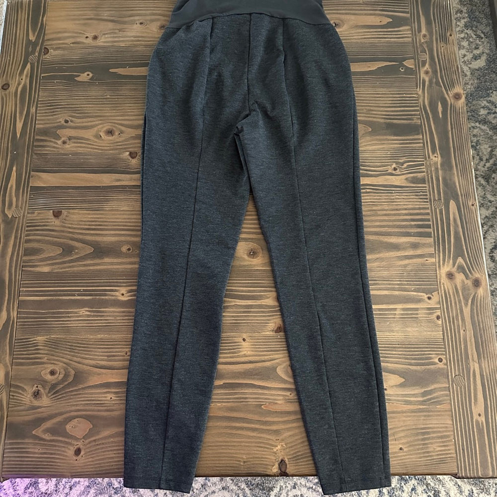 Women’s A Glow Maternity Leggings M Charcoal Over Belly Stretch Pants - Picture 5 of 7